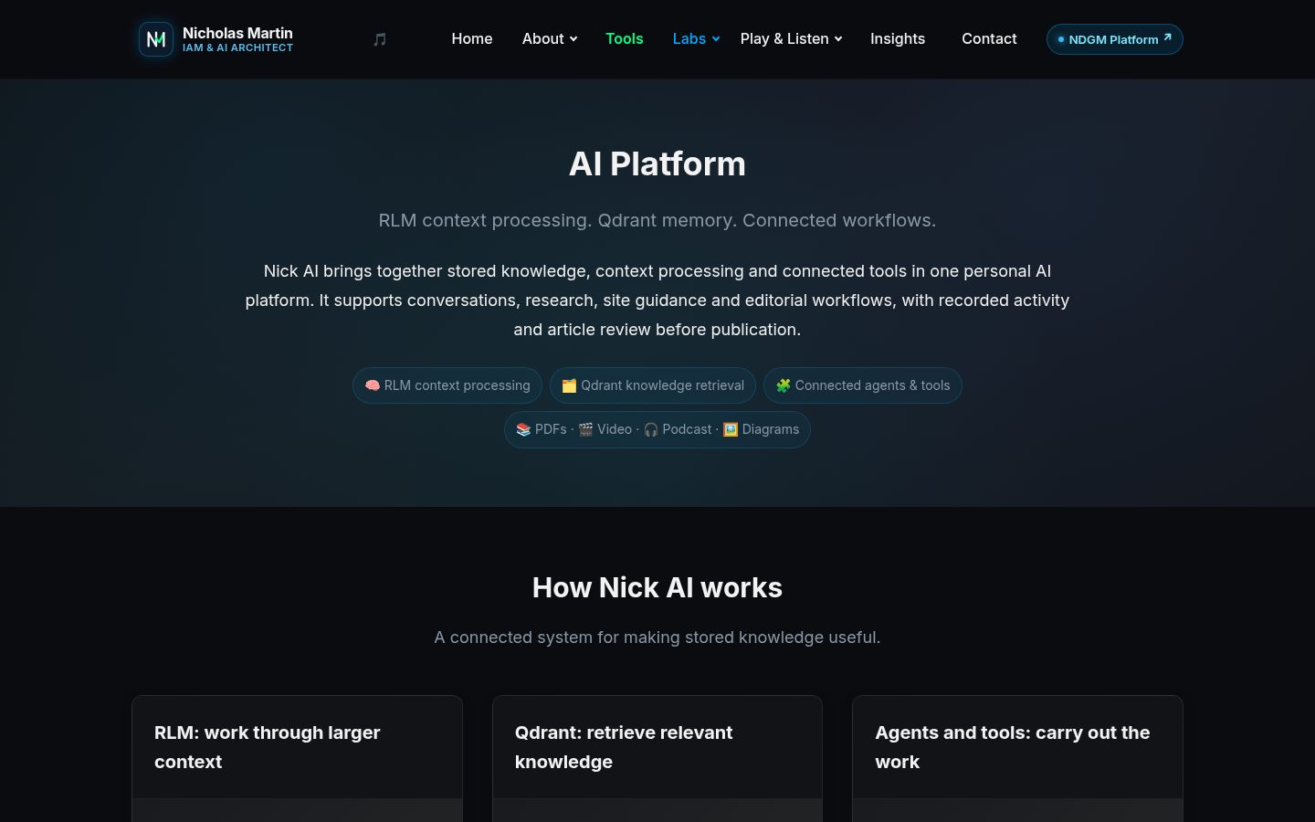 Nick AI platform